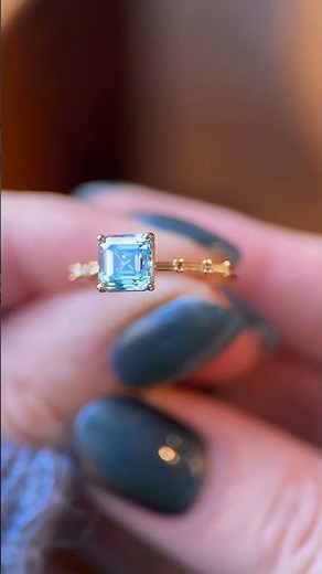 Fluency Ring: Asscher Cut Blue Diamond