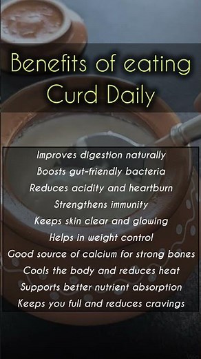 Benefits of Curd #curd #healthytips #nutrition #healthylifestyle #immunity #guthealth #diet #shorts