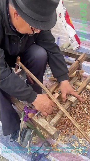 Homemade Tool Rotates Wood to Craft Handle: Woodworking Skill & Rotation Mechanism