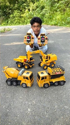 Rc Jcb Excavator Mixer Truck & Dumper Truck Unboxing Tasting Toy🔥 #short