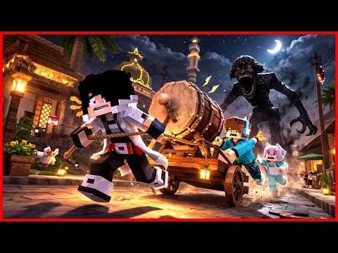 1000 HARI MERAYAKAN IDUL FITRI DI MINECRAFT TAHAN LAPAR DAN BANTING ! SPESIAL RAHMADAN