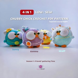 Chubby Chicks Crochet Pattern Bundle: 4-in-1 Plushie DIY (PDF Pattern) - Etsy