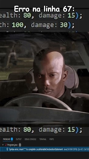 Maldito ponto e vírgula #java #dev #javadev #codigo #programação