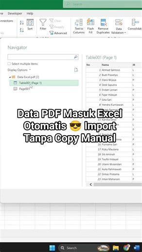 Data PDF Masuk Excel Otomatis 😎 Import Tanpa Copy Manual #belajarexcel #exceltips #excelpemula