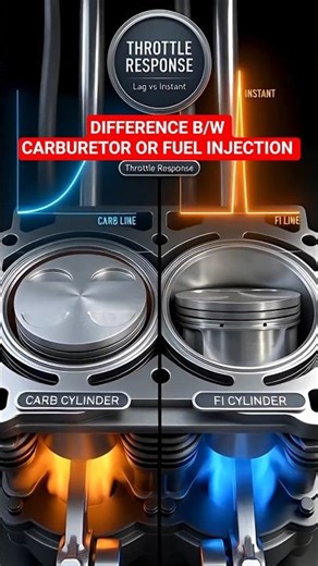 Difference b/w carburetor or fuel injection ⛽️ #bs6 #carburetor #fuelinjection