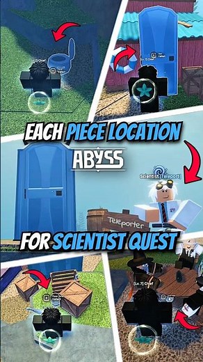 Each Teleporter PIece Location For Scientist Quest | Abyss Roblox #abyss #roblox #abyssroblox