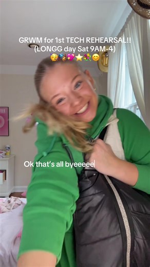 It’s tech week already!! 😟🥳👏💖 GRWM for theatre rehearsal!! #grwm #techweek #theatrekid #musicaltheatre #positivity