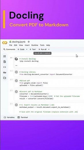 How to Use Docling to Turn a PDF into Markdown #docling #llm #markdown #pdf