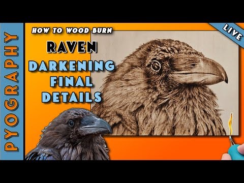 #Pyrography: Essential Tips for Wood Burning the Final Details of a Raven
