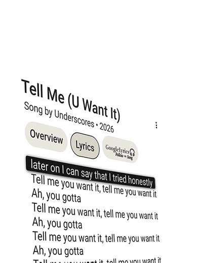tell me u want it | LYRICS🎧