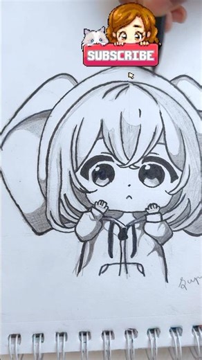 Cute Chibi Anime Drawing | Easy Pencil Sketch drawing ✍️ #shorts #chibisketch #viral