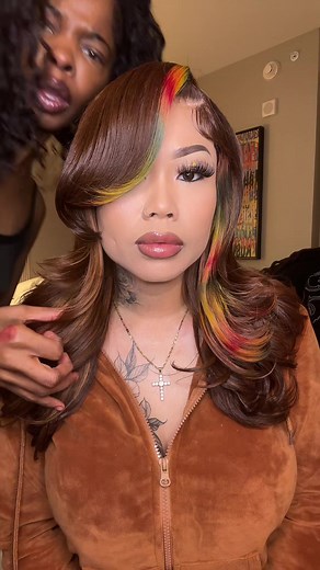 New wig install @Mikala_mirror #wig #layercut #haircolor #dmv