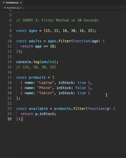 JavaScript Filter Method Explained in 30 Seconds