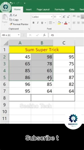 Magic in Excel 😱 AutoSum Shortcut You MUST Know | #shorts #coding #tricks #exceltips #excel #tech