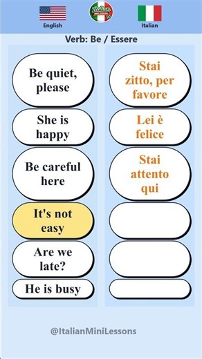 Learn Italian Verbs: "Be" | 6 Phrases for Beginners ✨ Day 2 Part 4