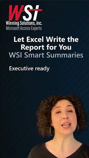 Let Excel Write the Report for You | WSI Smart Summaries Template