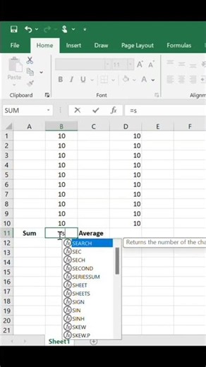 Excel formulas sum,average #basicexcel #exceltips #exceltricks #exceltutorial #excelformula #excel