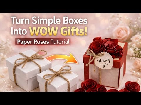 Turn Simple Boxes Into Stunning Wedding Gifts 💍✨️ Easy Paper Roses Tutorial 🌹