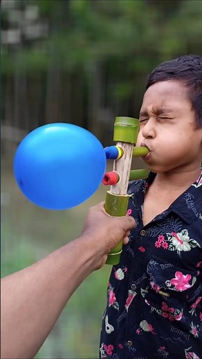 Creative Bamboo Toy DIY | Dual Balloon Inflating with Natural Sound