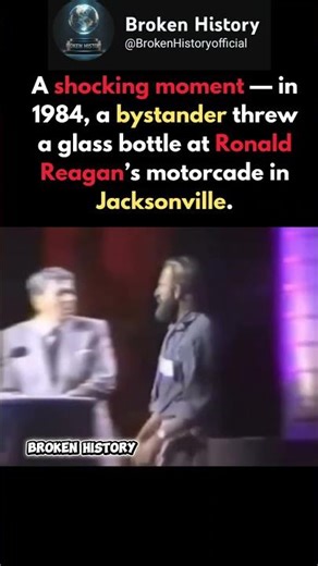 Ronald Reagan Narrowly Escapes Bottle Attack (1984) #history