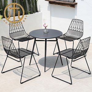 [Hot Item] Simple Outdoor Table and Chair Waterproof Garden Wrought Iron Furniture