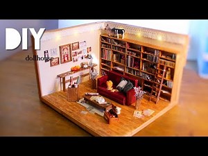 How to build a dollhouse with a bookshelf with items from 100 Yen store