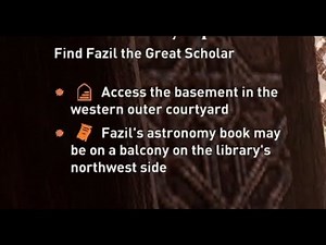 Worst UI: Fazil Astronomy Book may be on balcony on the Library northwest side Assassin Creed Mirage