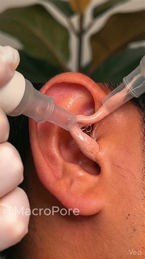EAR COMEDONE REMOVAL — THE TEXTURE IS WILD 😳