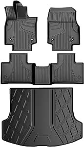 TTX LIGHTING Floor Mats and Cargo Liner for Lexus RX 2023 2024 RX350/RX350h/RX500h Automotive TPE Floor Mats Custom All Weather Protection Mat Full Set Include Front and Rear Row Liner Black