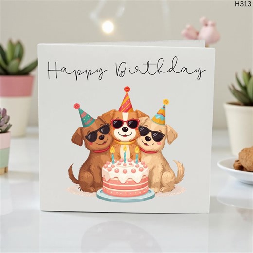 Dog Birthday Card, Cute Puppy Birthday Card, Funny Dog Birthday Card, Animal Birthday Card, Happy Birthday Card, Dog Lover Gift Card - Etsy