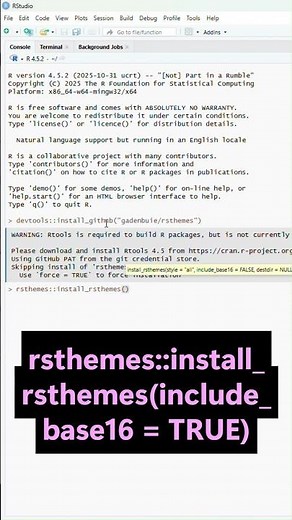 How to install 119 themes in RStudio #RStudiotutorial #rstudio