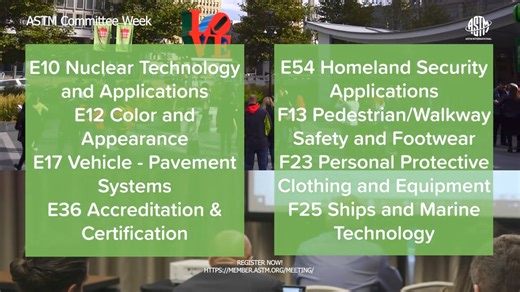 Join us for June Committee Week! June 9-14 in Philadelphia, PA. Meetings of C09 Concrete and Concrete Aggregates, C24 Building Seals and Sealants,, D04 Road and Paving Materials, D08 Roofing and Waterproofing, and more! https://go.astm.org/4a0cOyk | ASTM International