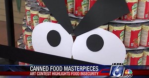 A&M-CC students using canned food to create works of art