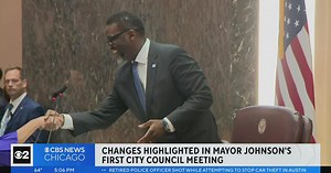 Mayor Brandon Johnson presides over his first City Council meeting
