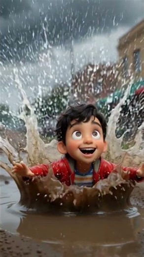 Samuel inventou o mergulho de rua 😂🌧️