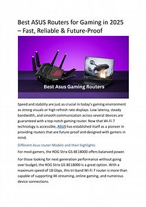 Best ASUS Routers for Gaming in 2025 – Fast, Reliable & Future-Proof.docx - SlideServe
