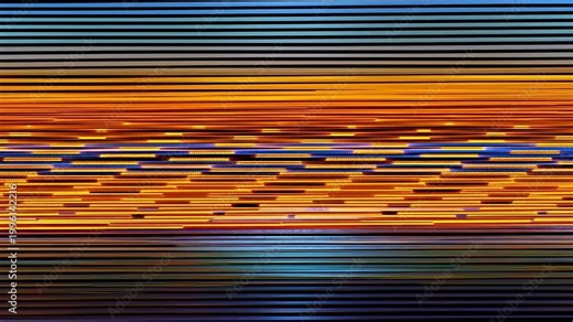 Abstract geometric composition with horizontal lines and colorful illumination