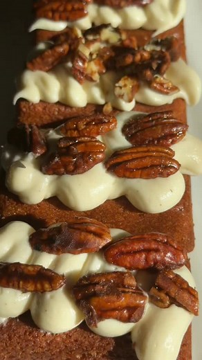 What’s better than mini spice cakes from @terrencebakes? Individually sized and topped with cream cheese frosting and candied pecans. Comment “cake” and we’ll send the recipe right to you! #f52community | Food52
