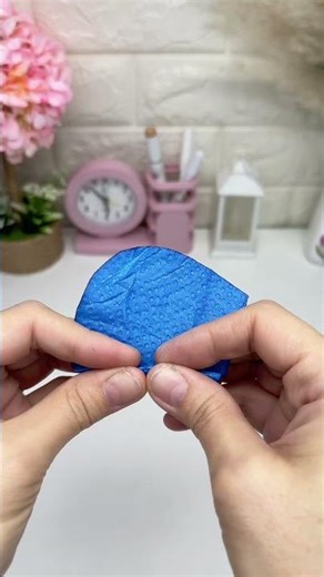 DIY Blue Poppy Flower | Make Paper Flower #diy #flowers #handmade #craftideas #viralshorts