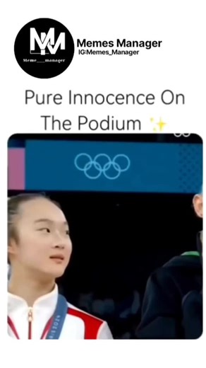 Meme_manager on Instagram: "meme___manager The post features an 11-second video showing Chinese gymnast Zhou Yaqin shyly biting her silver medal during the Paris 2024 podium ceremony, with her reacting in innocent confusion after watching the Italian gold and bronze medalists. Posted January 27, 2026. , known for iconic sports moments, it exploded to 2.4 million views and 69,727 likes in two days, capitalizing on the charm of authentic athlete vulnerability. Online scrutiny reveals pure sportsma