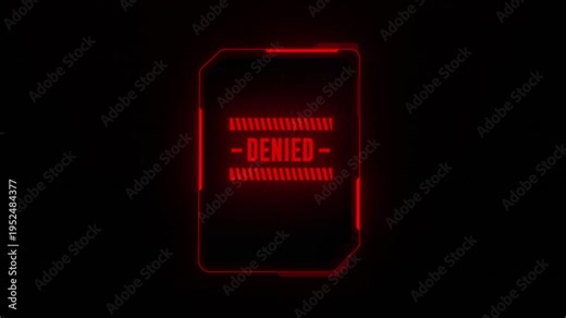 Digital Security Code Interface with PIN Entry Keypad on Data Background, and access denied animation 4K.