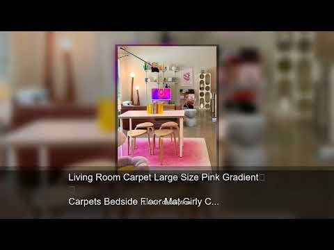 Living Room Carpet Large Size Pink Gradient Carpets Bedside Floor Mat Girly Cute Creative Home