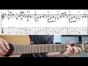 Oh Shenandoah - Easy Fingerstyle Guitar Playthrough Tutorial Lesson With Tabs