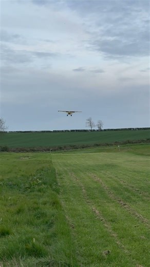 1954 Super Cub side slip landing #aviation #flying #pilot
