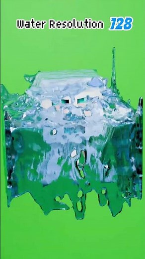 Minecraft Ghast vs Water Resolution 💦👻 | Fluid Physics Simulation #minecraft #blender3d