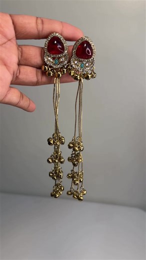 Antique Gold Kashmiri Danglers Earrings for Festive Elegance