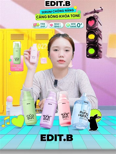 Serum chống nắng hồng EDIT.B cho da dầu – nâng tông trắng hồng