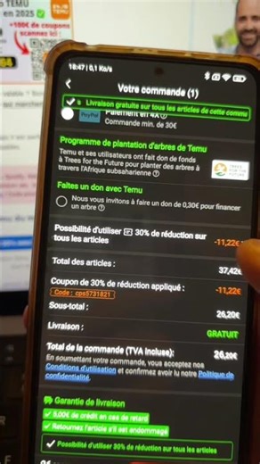 Code promo Temu ali166364 : -30% 1ere commande sur l'application