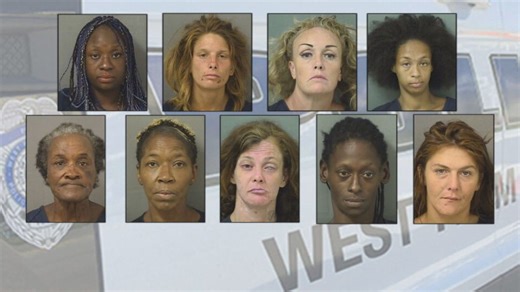 West Palm Beach police round up 11 alleged prostitutes in latest operation