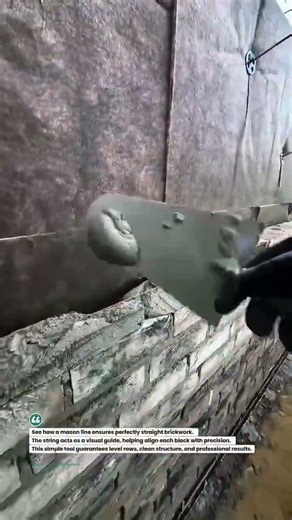 Perfect Brick Alignment Using Mason Line | #Masonry #Construction #Brickwork